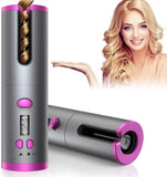 Fer à Friser, première qualité Fers à boucler Automatique Sans Fil Portables Avec écran Lcd, Conception Anti-brûlure à Température Réglable, Fer à Friser Rechargeable Avec Minuterie