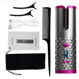 Fer à Friser, première qualité Fers à boucler Automatique Sans Fil Portables Avec écran Lcd, Conception Anti-brûlure à Température Réglable, Fer à Friser Rechargeable Avec Minuterie